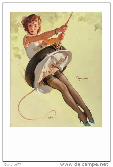 Pin Ups Of GIL ELVGREN Postcard RPPC - (197) Swingin' Sweettie, 1967 - Size 15x10 Cm.aprox. - Pin-Ups