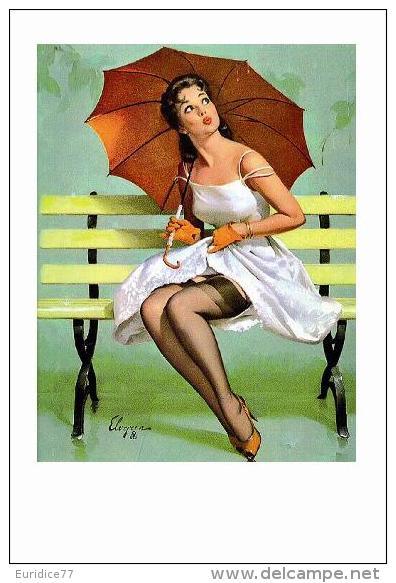 Pin Ups Of GIL ELVGREN Postcard RPPC - (171) Queen's Rain, 1962 - Size 15x10 Cm.aprox. - Pin-Ups