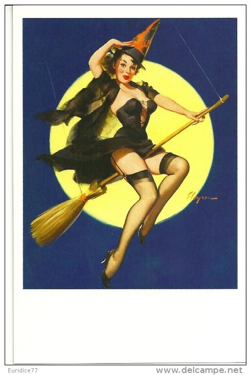 Pin Ups Of GIL ELVGREN Postcard RPPC - (130) Riding High, 1958 - Size 15x10 Cm.aprox. - Pin-Ups