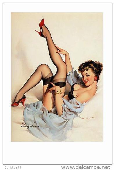 Pin Ups Of GIL ELVGREN Postcard RPPC - (131) Sheer Comfort, 1959 - Size 15x10 Cm.aprox. - Pin-Ups