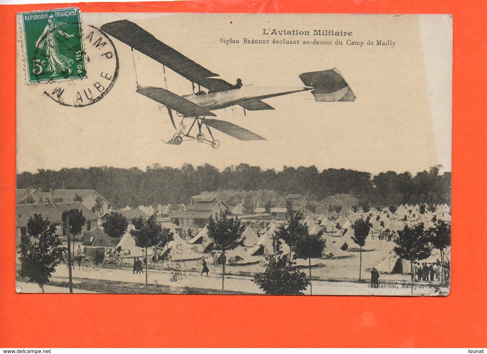 Avion - L'aviation Militaire - Biplan Bréguet évoluant Au-dessus Du Camp De Mailly - 1914-1918: 1a Guerra