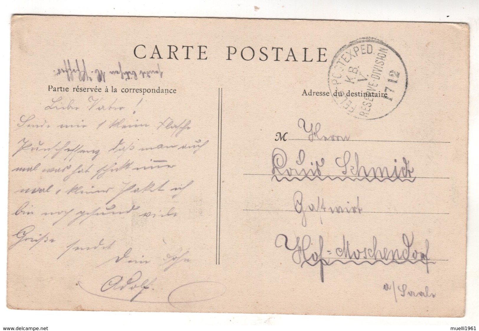 Nr. 6133, Feldpost,  Douai - Guerre 1914-18