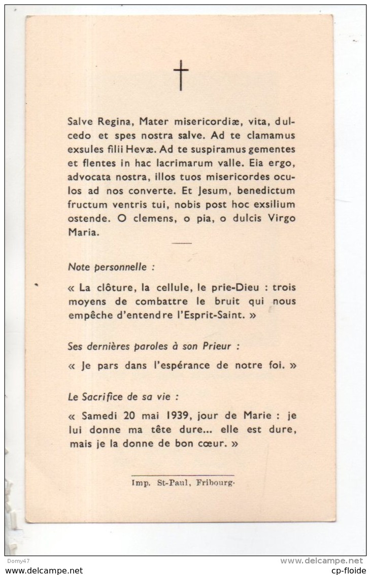 SOUVENEZ-VOUS DANS VOS PRIÈRES DE L'ÂME DU RÉVÉREND PÈRE François CLAVERIE DES FRÈRES PRÊCHEURS - Réf. N°17267 - - Décès