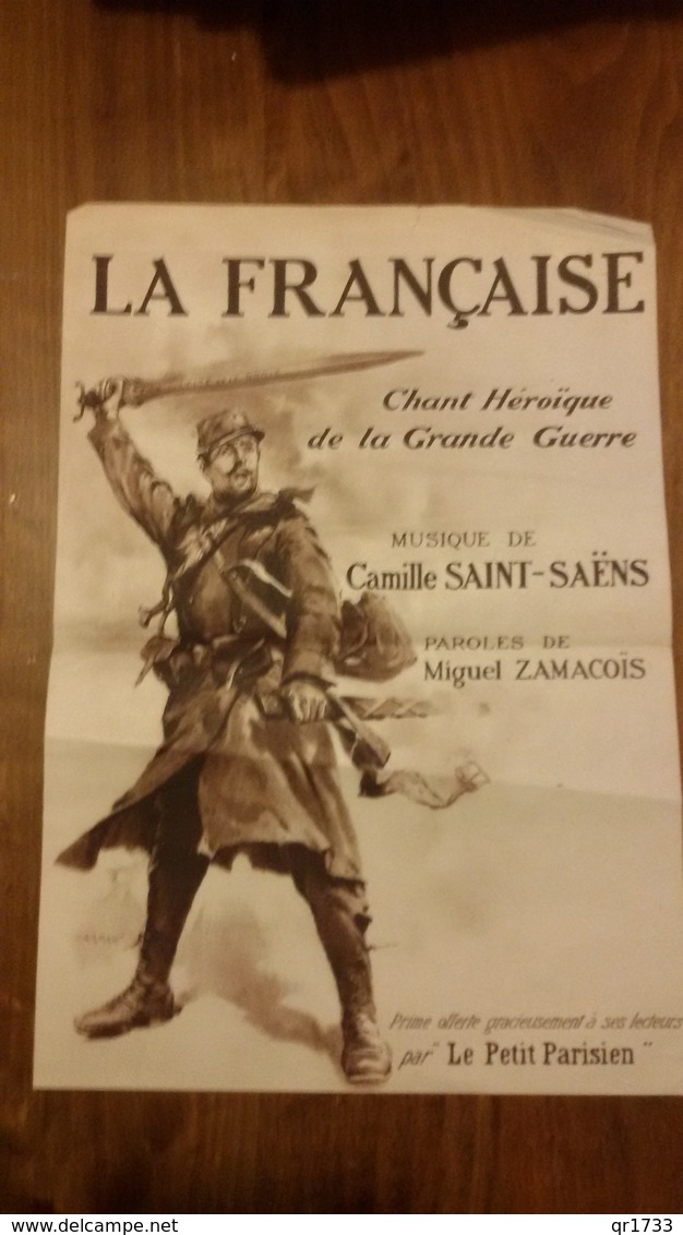 Partition..  La  Francaise  .. Chant  Heroique ..  Saint-saens .. Zamacois - Partituren