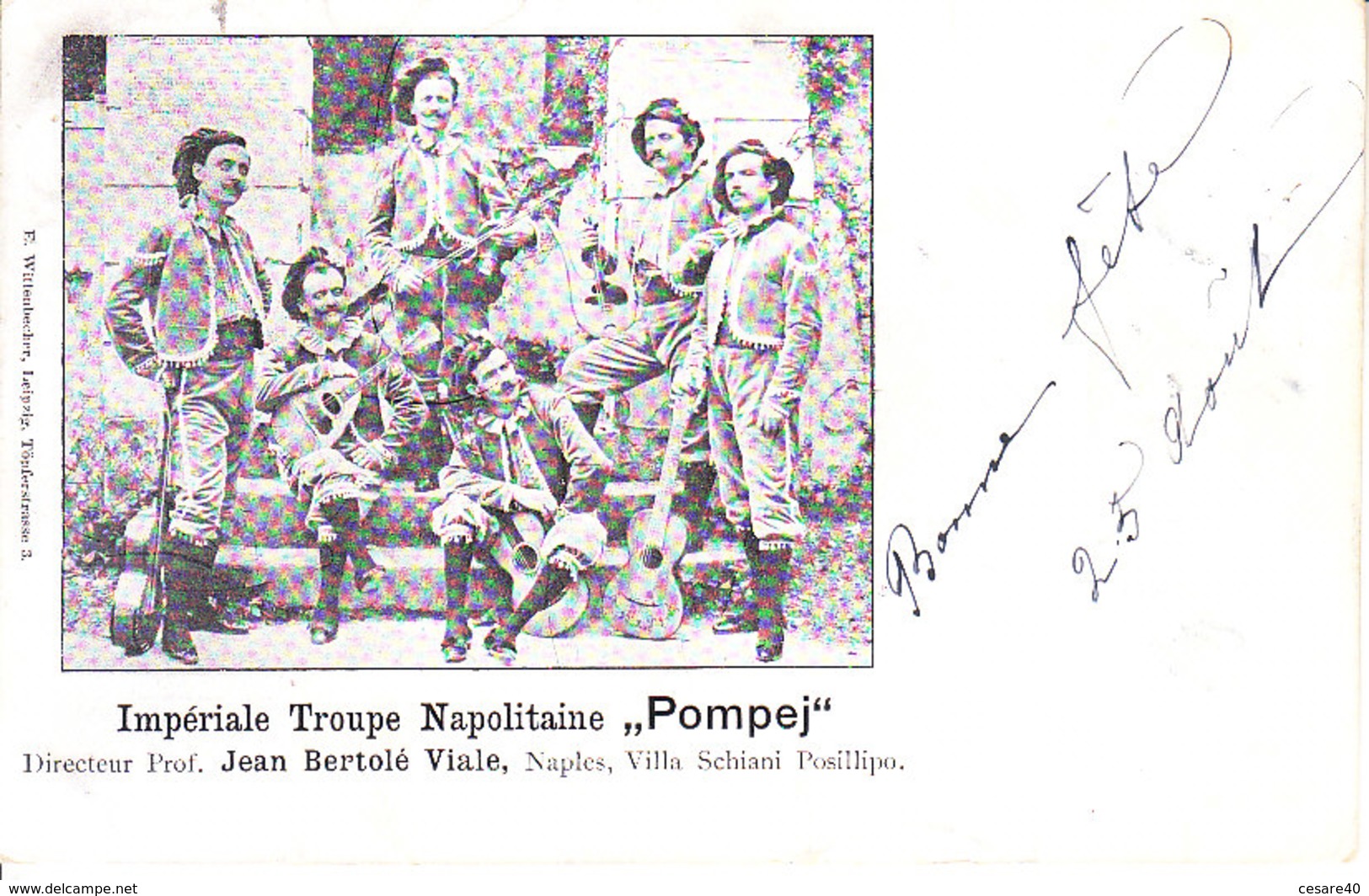 ITALIA - POSILLIPO - Imperiale Troupe Napolitaine "POMPEJ", Animata, Viag. 1903 - 2018-2-197,198 - Altri & Non Classificati