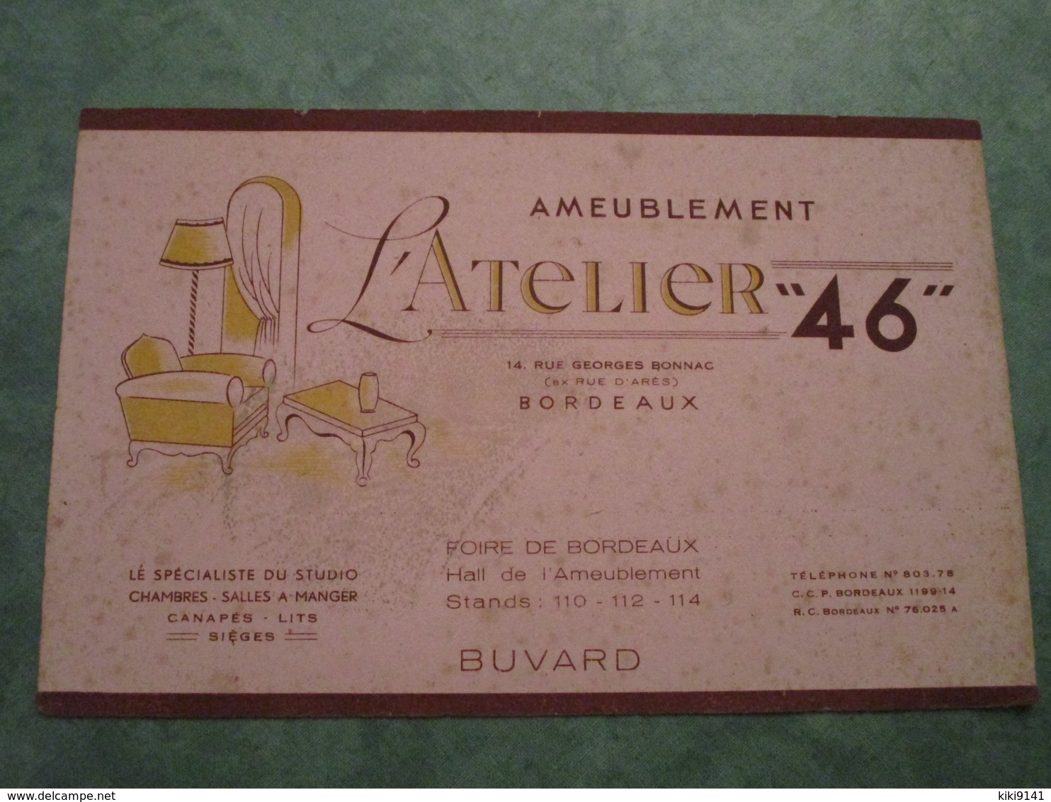 Ameublement L'ATELIER "46" - 14, Rue Georges Bonnac à BORDEAUX - A