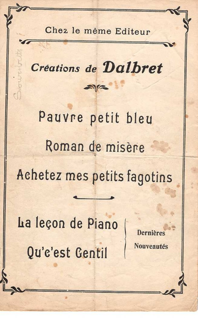 CAF CONC MILITARIA PARTITION LE LÉGIONNAIRE DALBRET LELIÈVRE IZOIRD 1911 ILL POUSTHOMIS - Autres & Non Classés