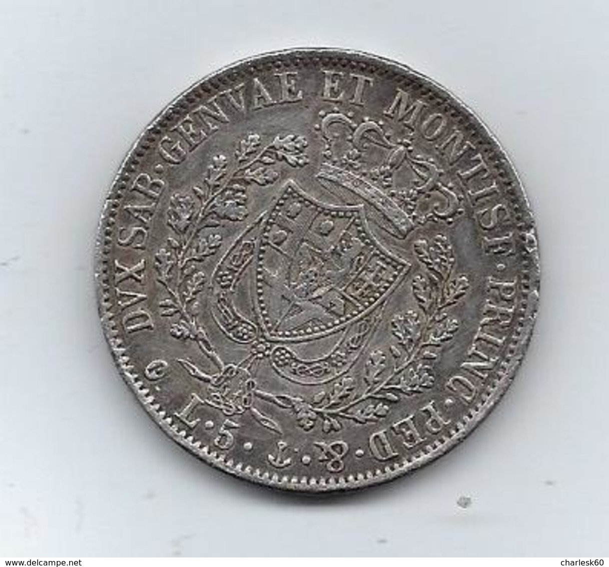 ITALIE - ROYAUME DE SARDAIGNE 5 Lire Charles Félix Roi De Sardaigne 1827 Gênes - Piémont-Sardaigne-Savoie Italienne