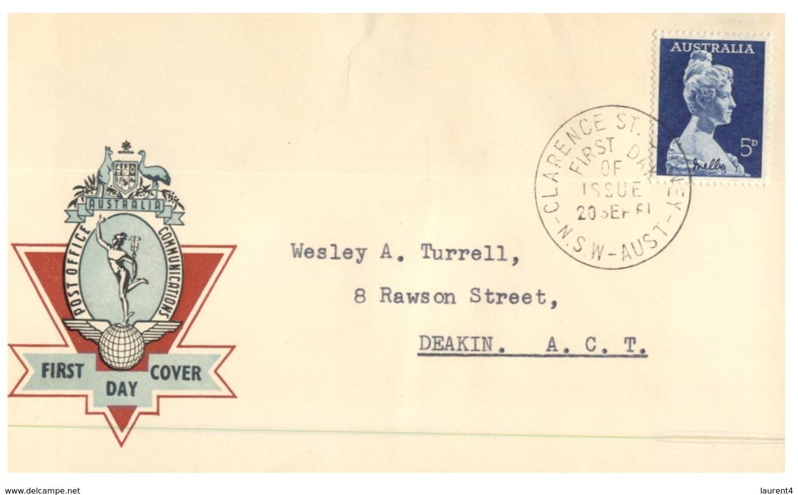 (345) Australia FDC Cover - Post Office Of Australia - 1961 - Melba - FDC