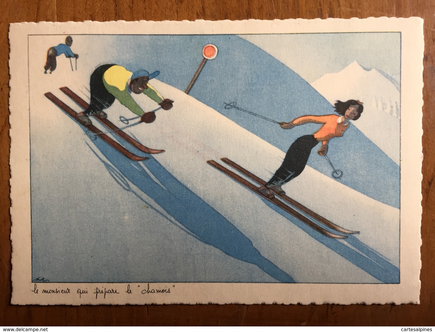(ski) SAMIVEL: Le Monsieur Qui Prépare Le "chamois". Carte Neuve, Vers 1950. - Samivel