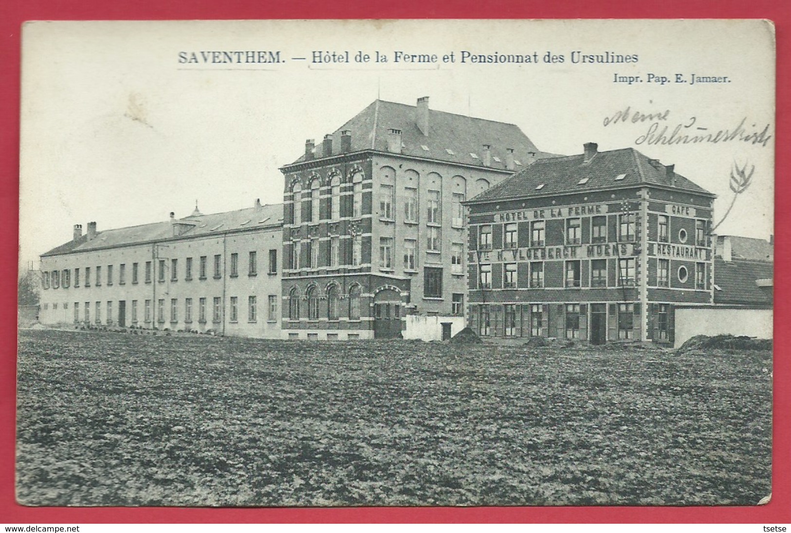 Zaventem - Hôtel De La Ferme Et Pensionnat Des Ursulines - 1910  ( Verso Zien ) - Zaventem