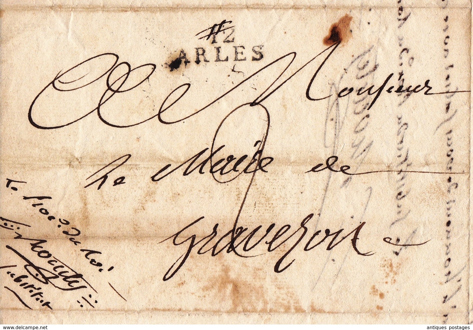 Lettre 1817 ARLES Pour Mairie De GRAVESON Bouches-du-Rhône Tribunal Civil Parquet Procureur Du Roi - 1801-1848: Précurseurs XIX