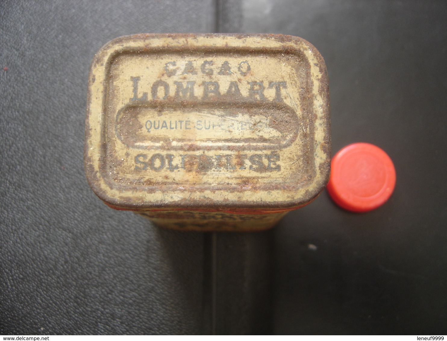 Boite Ancienne Métal CACAO LOMBART Solubilise 125 Grs Paris CHOCOLAT COCOA - Boîtes