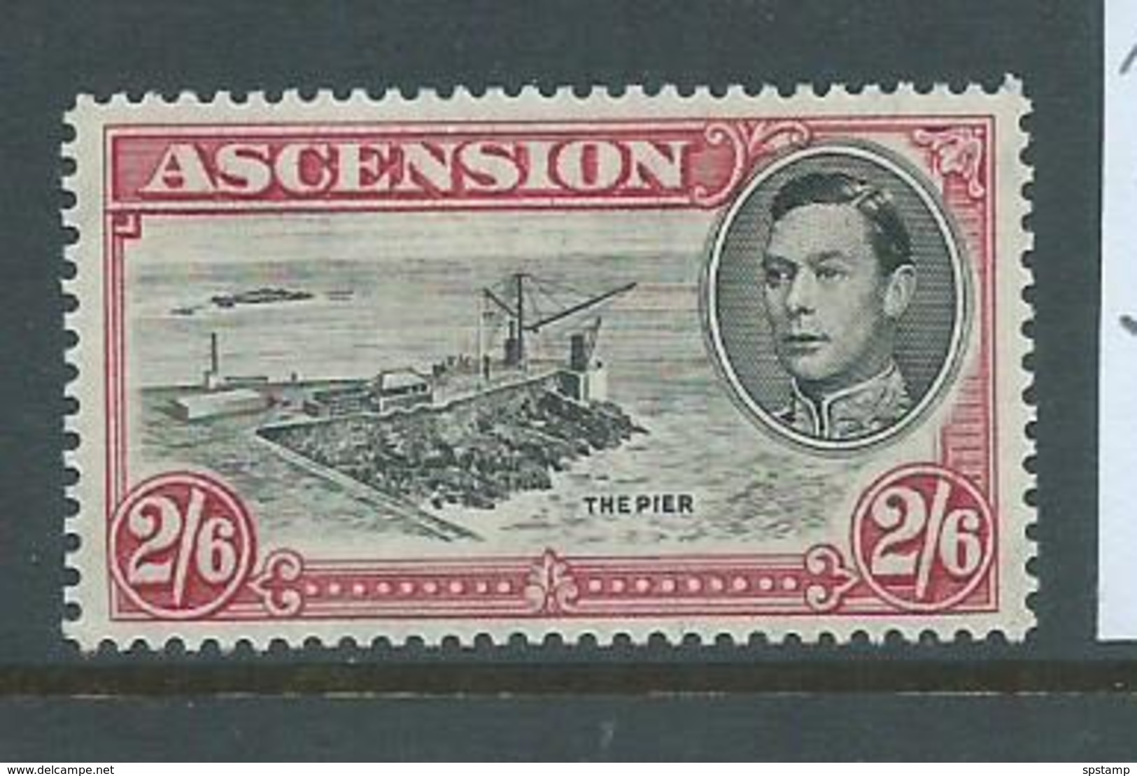 Ascension 1938 KGVI Definitive 2/6 Pier Perf. 13.5 FM - Ascension