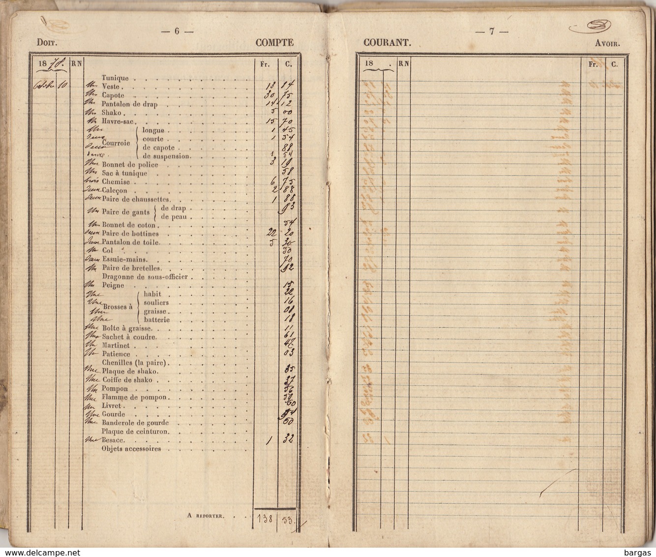 Livret Carnet Militaire D'infanterie De 1878 Baudoux De Roux De La Compagnie De Sart Ou Saint Bernard - Dokumente