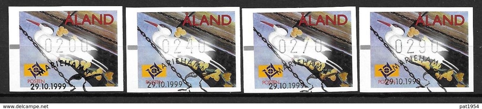 Aland 1999 Timbres De Distributeurs Série Oblitérée Non Cotée Yvert Avec Oiseau - Aland