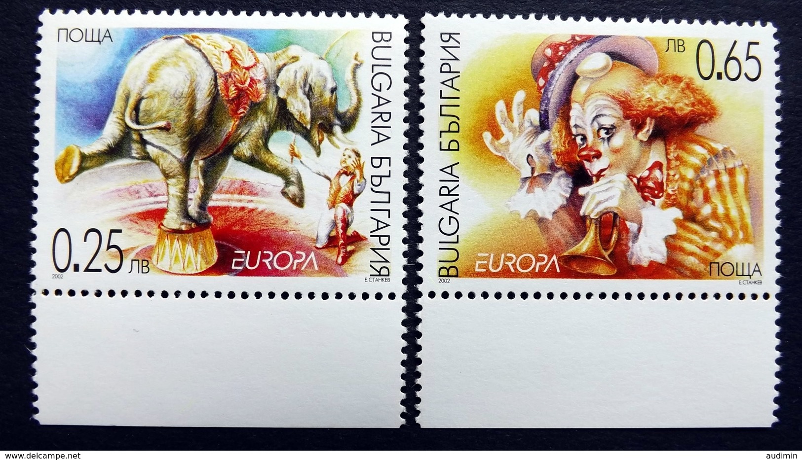 Bulgarien 4550/1 **/mnh, EUROPA/CEPT 2002, Zirkus - Oblitérés