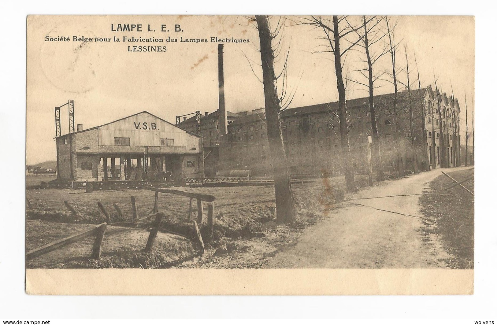 Lessines Usine Fabrique De Lampes Electriques Carte Postale Ancienne - Lessen