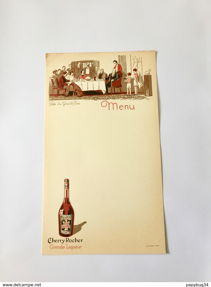 MENU    Cherry   Rocher   (  Fête  Du  Grand-Père       ) - Menus