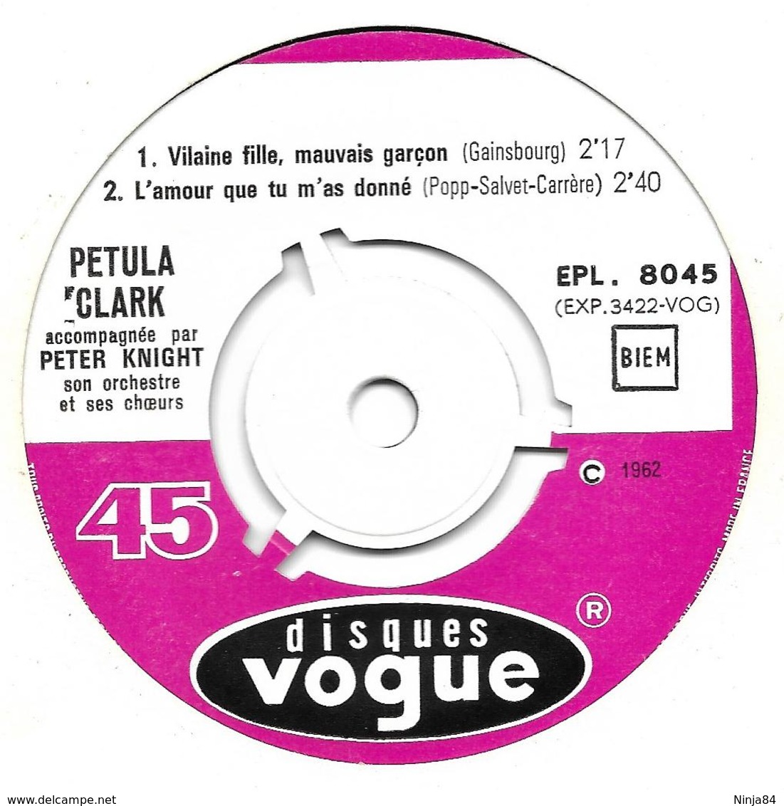 EP 45 RPM (7")  Petula Clark / Serge Gainsbourg   "  La Chanson D'Argentine  " - Other - French Music