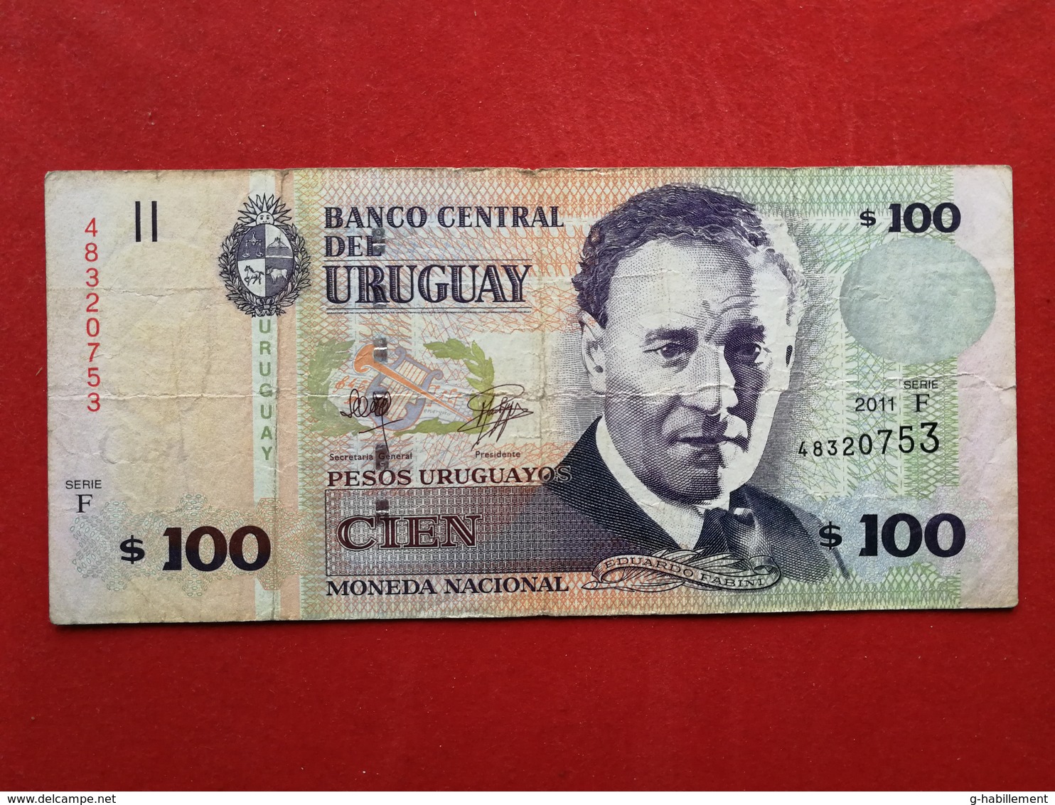 Uruguay - 100 Pesos Urugayos 2011 Pick 88 - Ttb / Vf ! (CLVO147) - Uruguay