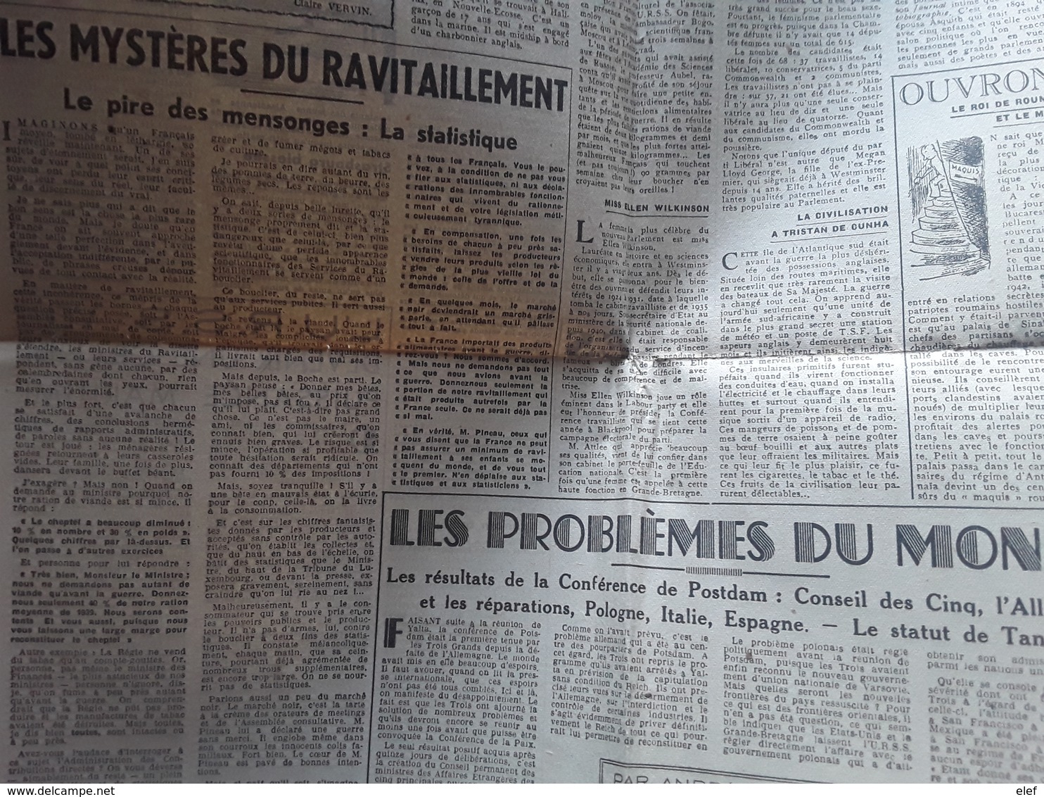 Journal CONCORDE Hebdomadaire Republicain Politique Et Littéraire 23 Aout 1945 Procès PETAIN ,Postdam,philatelie 6 Pages - Altri & Non Classificati