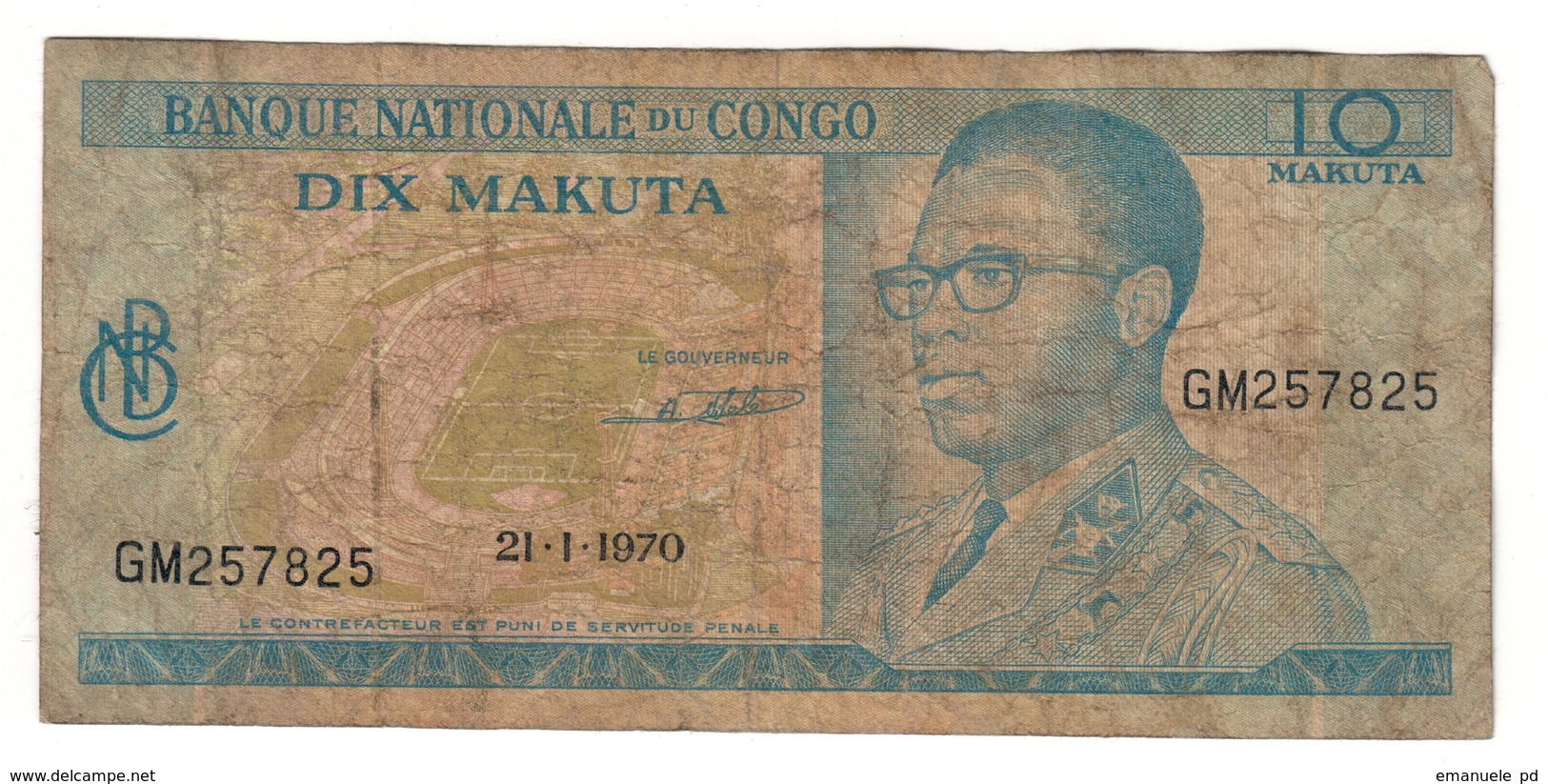 Congo 10 Makuta 21/01/1970 - Zaire