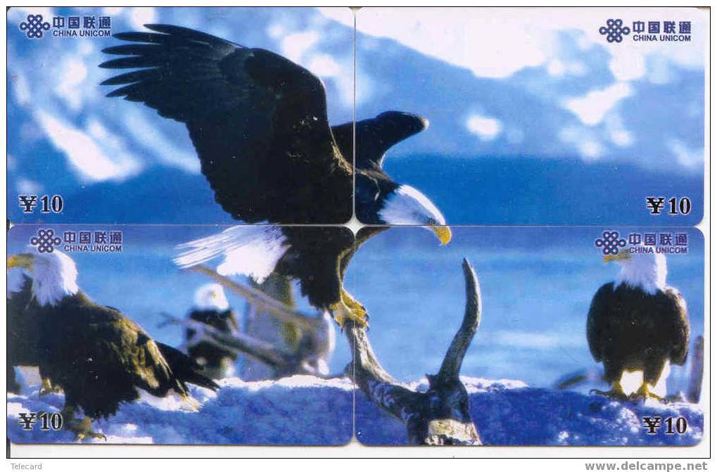 EAGLE - AIGLE - Adler - Arend - Águila - Bird - Oiseau Puzzle Of 4 Phonecards - Puzzles