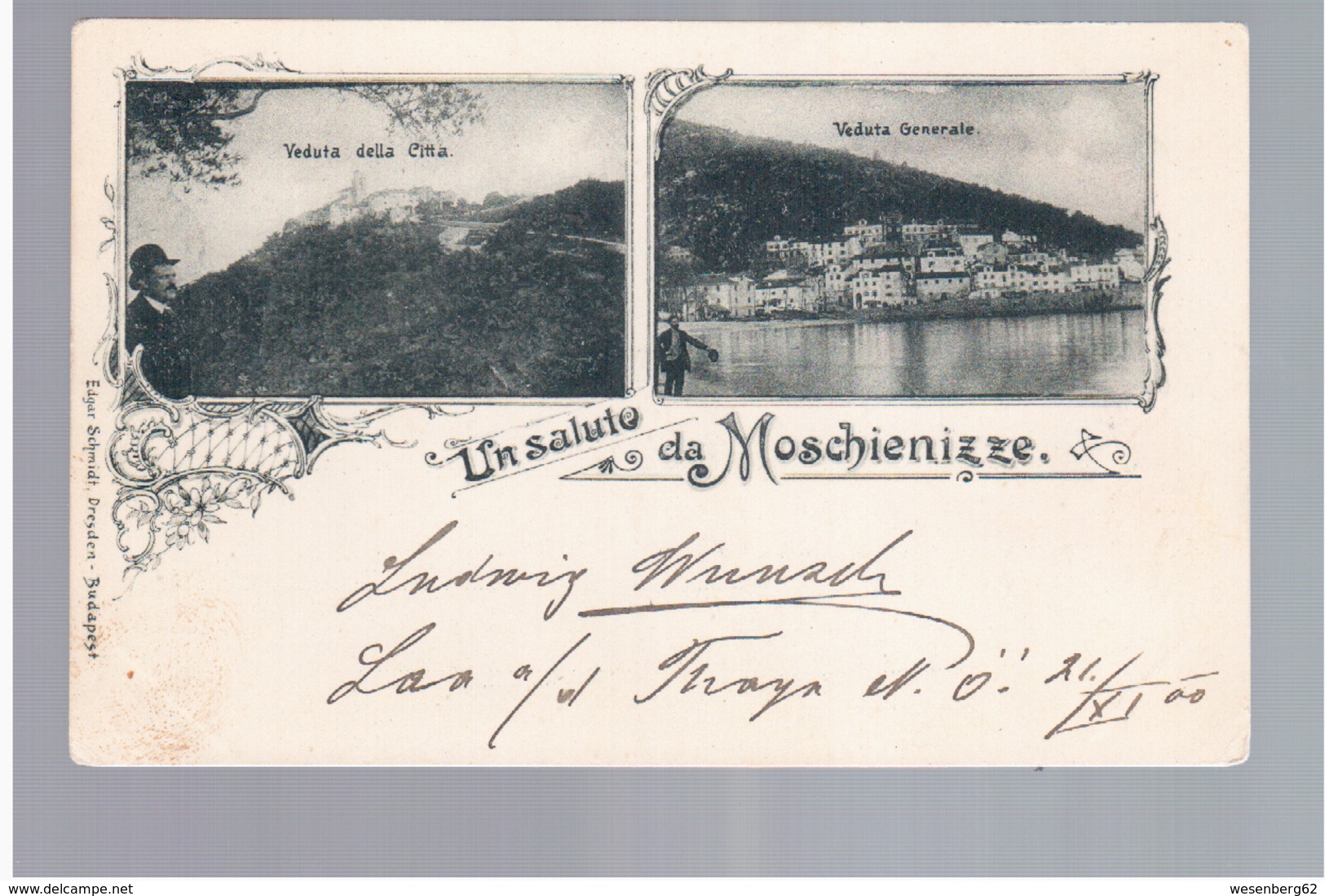 CROATIA Un Saluto Da Moschienizze Mošcenice1900 Litho OLD POSTCARD 2 Scans - Croatia