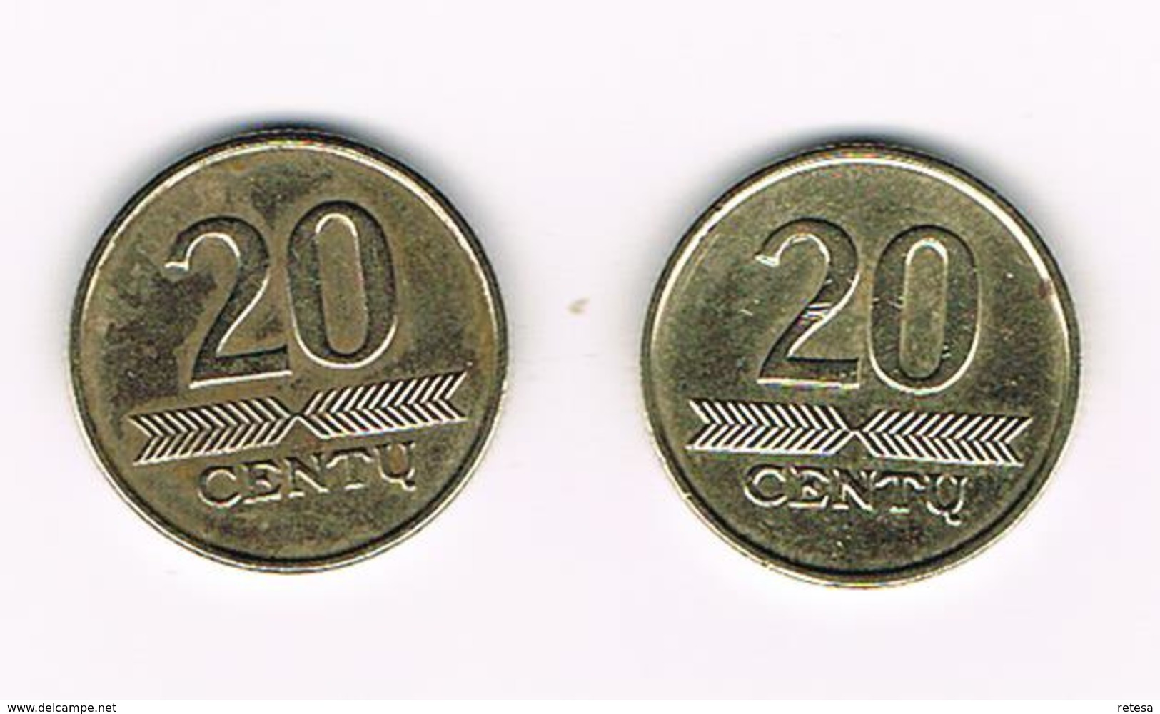 &   LITOUWEN  2 X 20   CENTU  1997/2007 - Lituanie