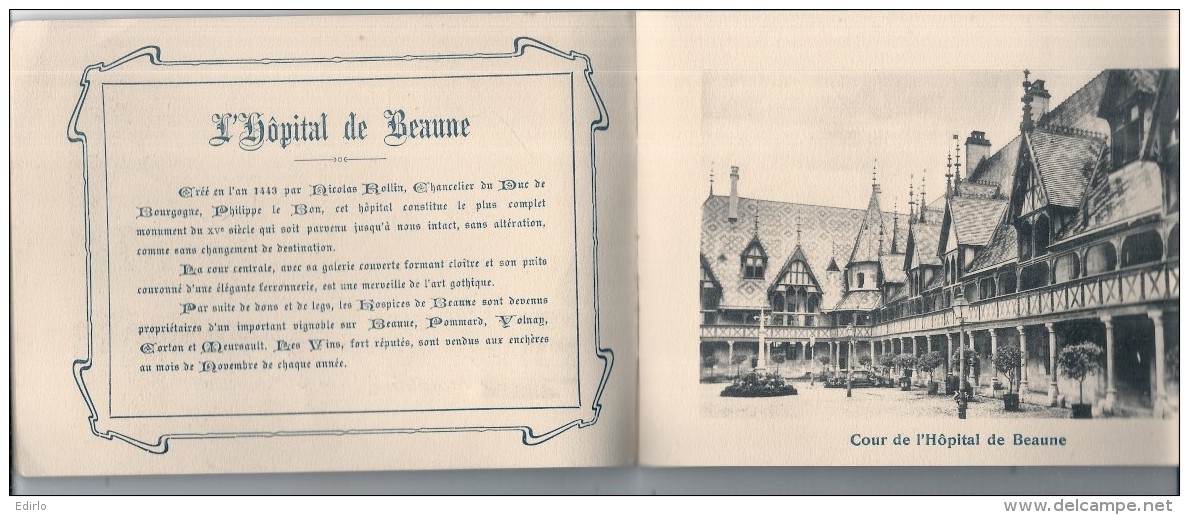 Carnet Publicitaire - Vins J CALVET Souvenir D'une Visite à Beaune Rare 18 Pages 16cmX11.5cm - Autres & Non Classés