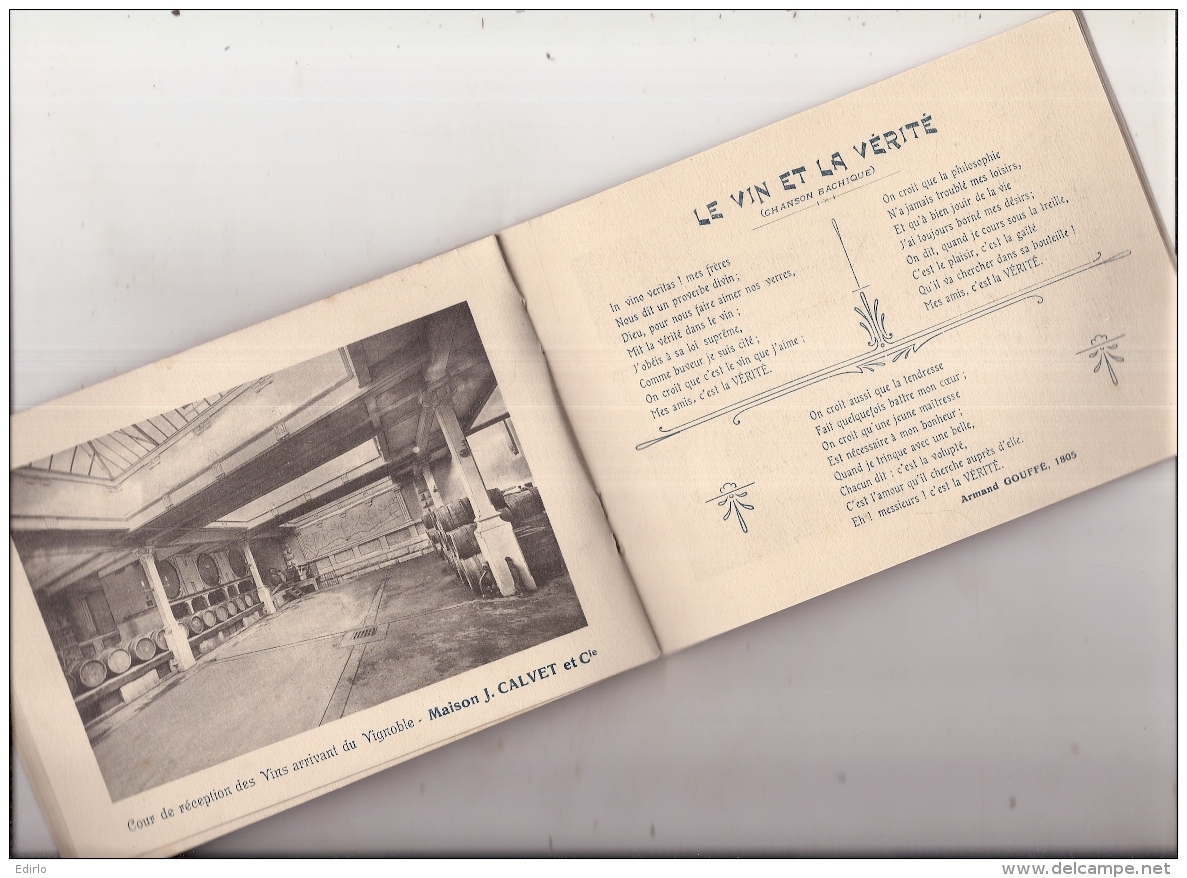 Carnet Publicitaire - Vins J CALVET Souvenir D'une Visite à Beaune Rare 18 Pages 16cmX11.5cm - Autres & Non Classés