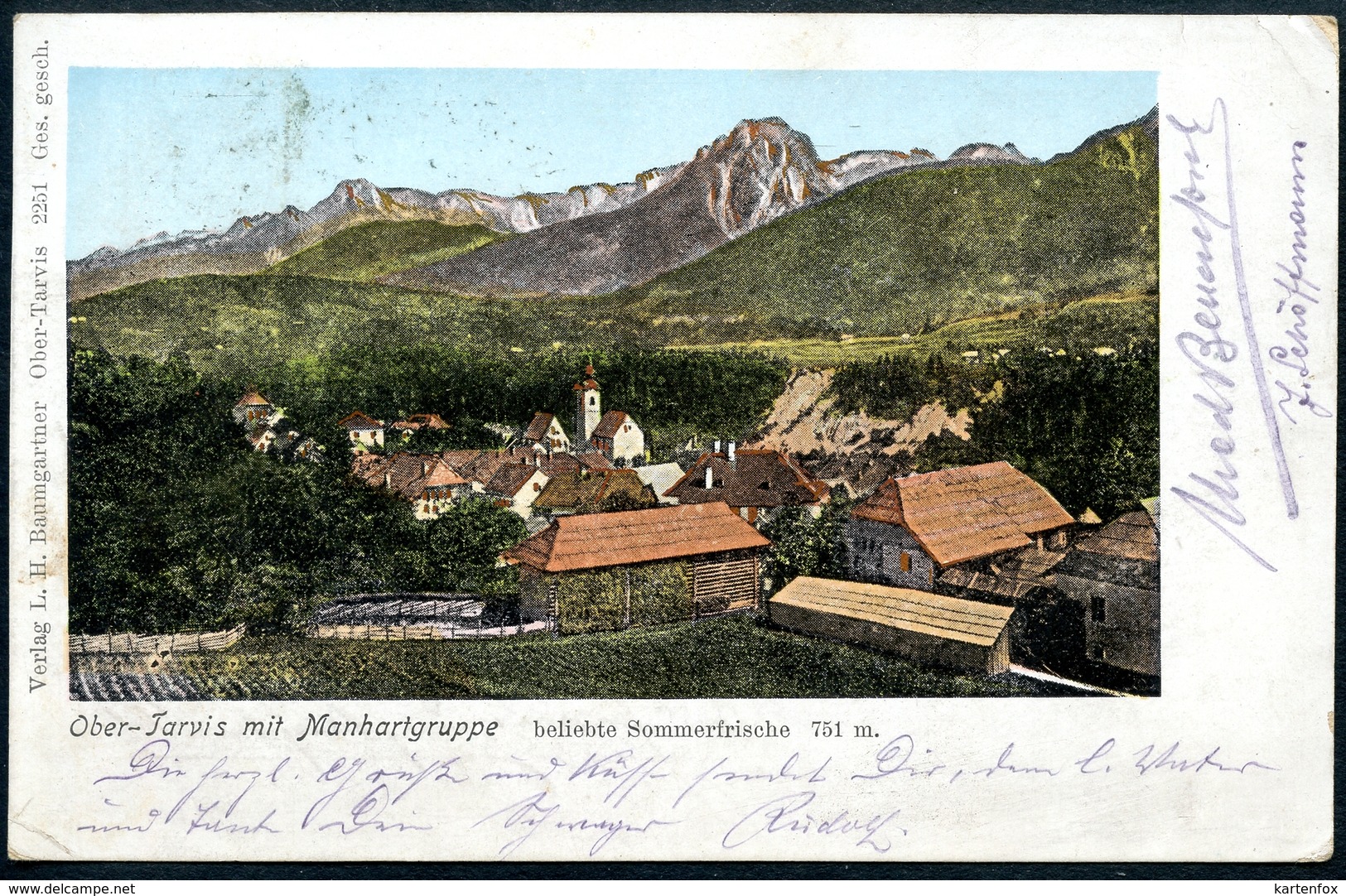 Ober - Tarvis Mit Manhartgruppe, Vor 1905, Kanaltal, Verlag Baumgartner - Udine