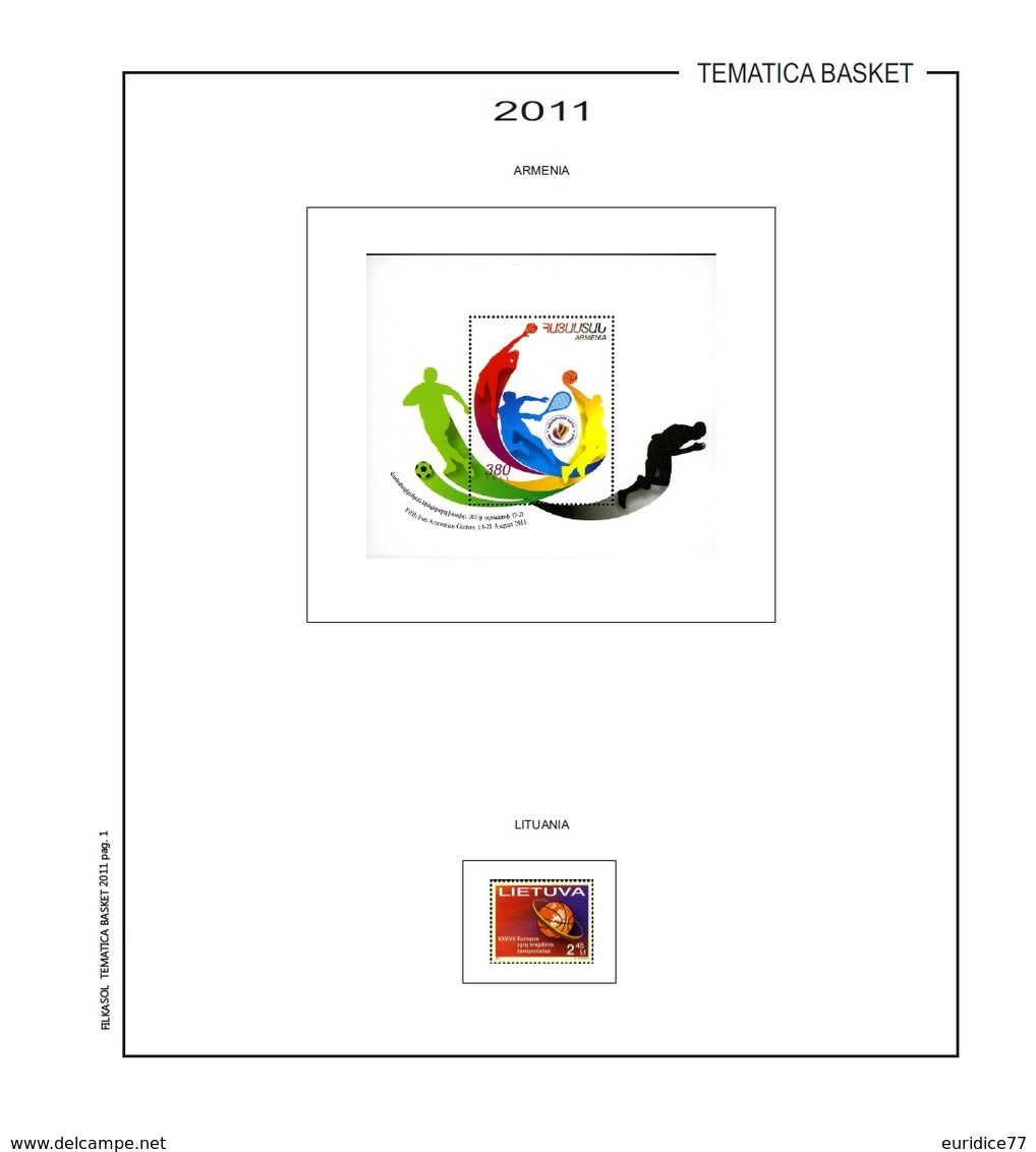 Suplemento Filkasol TEMATICA BASKET 2011 Ilustrado Color (270x295mm.) Sin Montar - Pre-Impresas