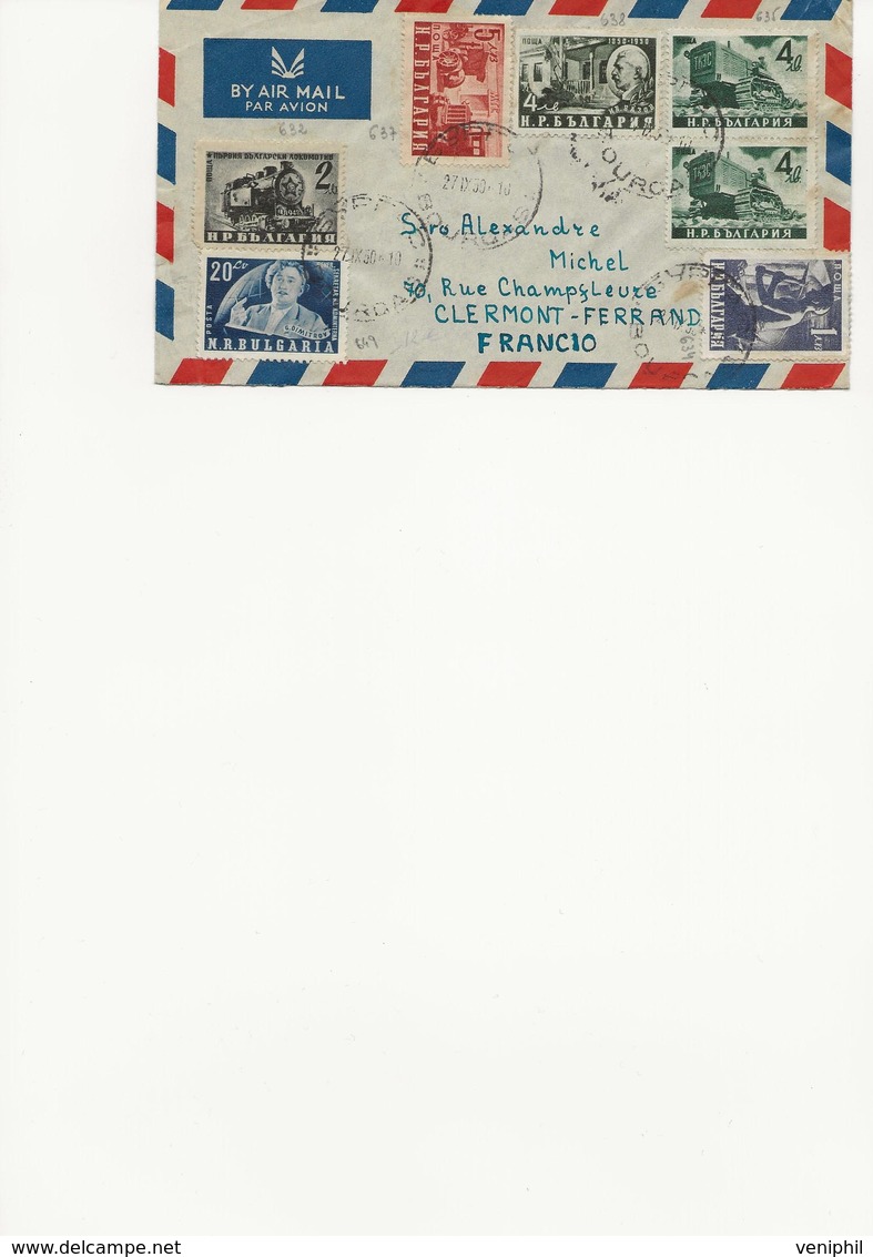 BULGARIE - LETTRE AFFRANCHIE N° 632-634-635-637-638-649 - CAD BURGAS  ANNEE 1950 - Cartas & Documentos