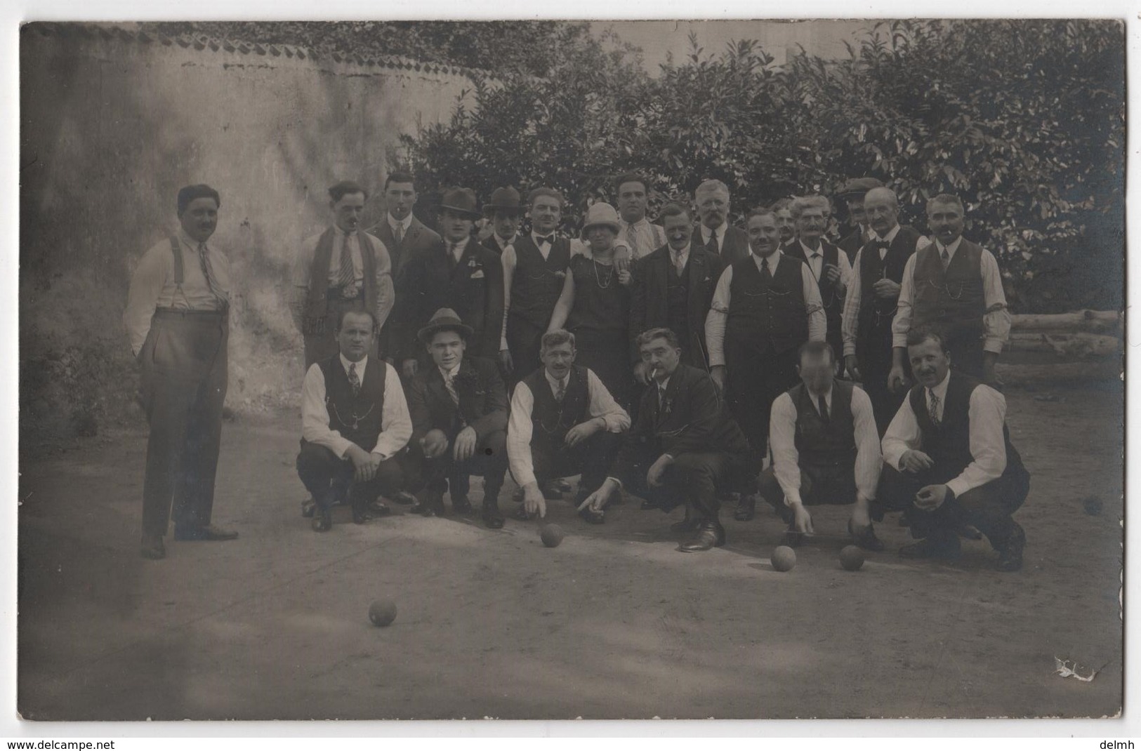 Carte Photo 69 SATHONAY Banquet De La Boule Emeraude Hôtel De La Chapelle Jeu Lyonnais Lyonnaise - Bocce