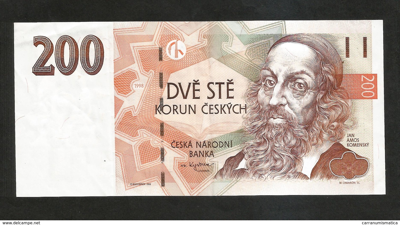 CZECH REPUBLIC / REPUBBLICA CECA - NATIONAL BANK - 200 KORUN (1998) J.A. Komensky - Repubblica Ceca