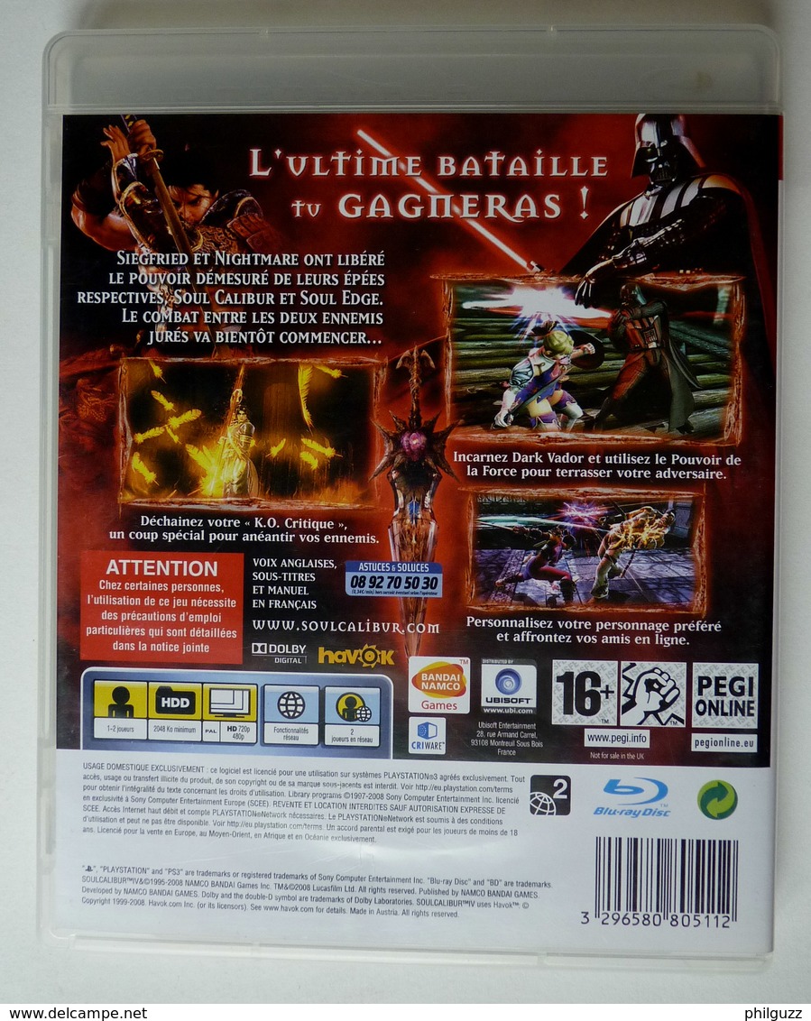 JEU Playstation JEU PS3  SOULCALIBUR IV  AVEC BOITIER ET LIVRET - PS3