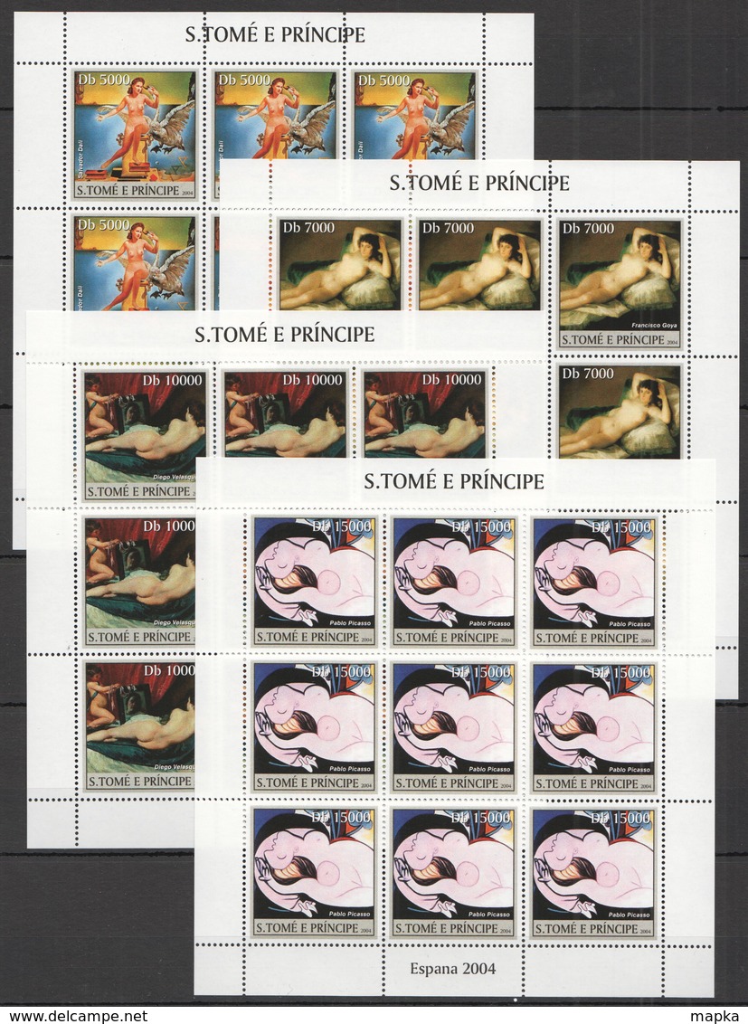 C739 2004 S.TOME E PRINCIPE ART PICASSO DALI GOYA ESPANA 2004 !!! 9SET MNH - Other & Unclassified