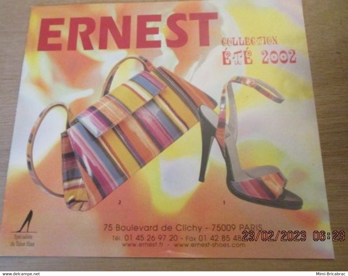 ERN223 Catalogue De La Marque De Chaussures ERNEST PRINTEMPS ETE 2002 L'ex Spécialiste Parisien Du Talon-aiguille - Zapatos