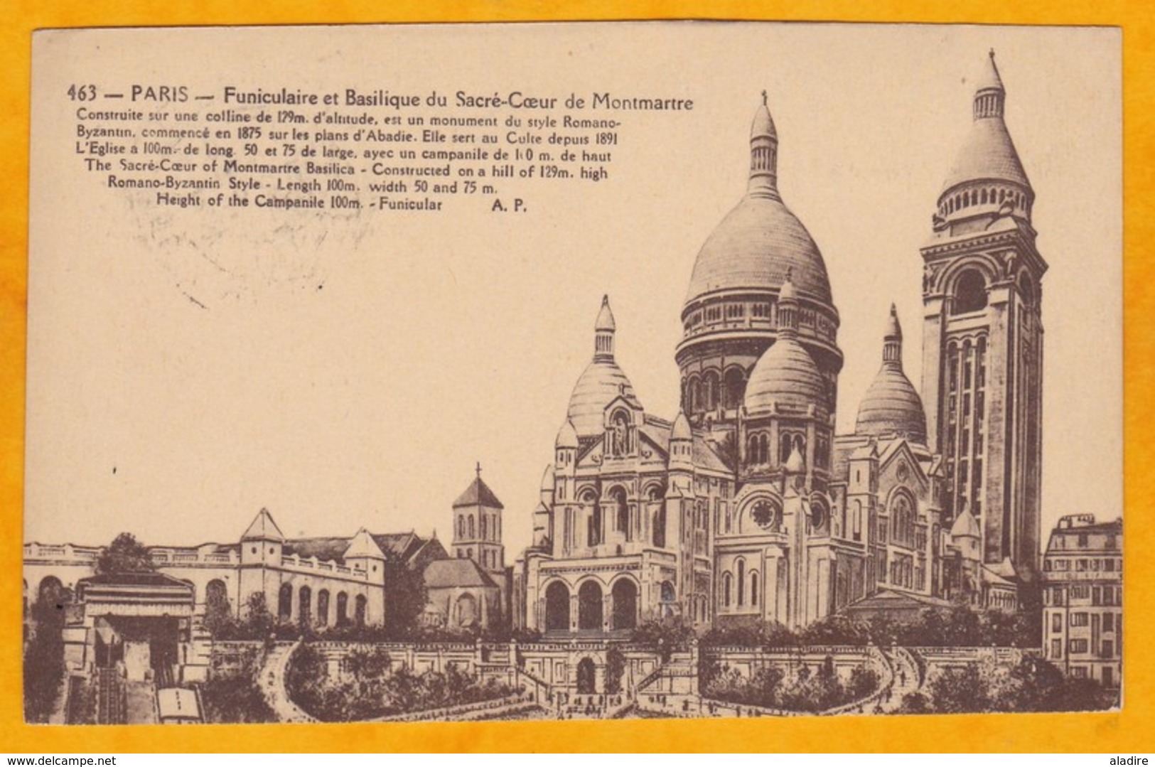 1925 - CP De Paris De Charleville Vers  East Croydon Par Avion - Obl Expo Philatélique  Internationale - Sacré Coeur - 1927-1959 Covers & Documents