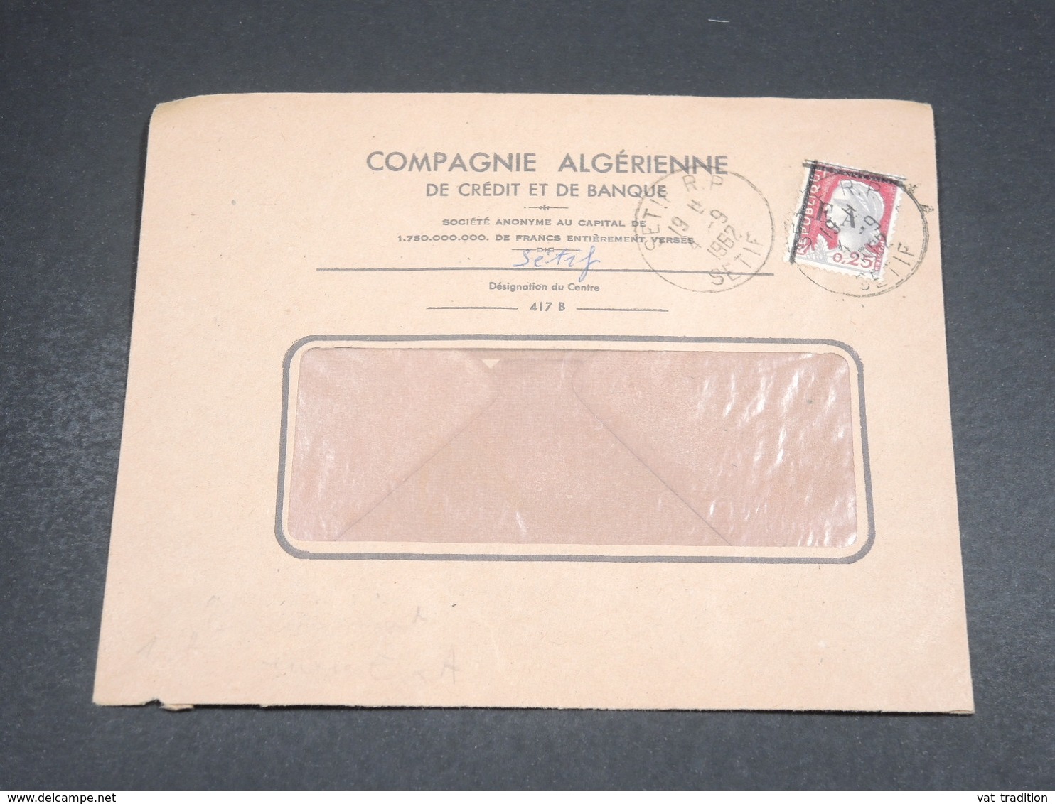 ALGÉRIE - Enveloppe De Sétif En 1962 , Affranchissement Decaris Surchargé EA - L 18562 - Algérie (1962-...)