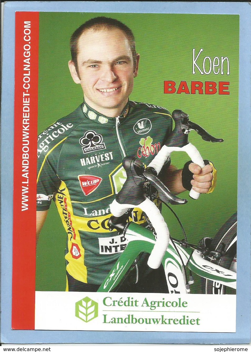 Grammont (Flandre Orientale) Koen Barbé 2 Scans Crédit Agricole Landbouwkrediet-Colnago 2009 - Cycling