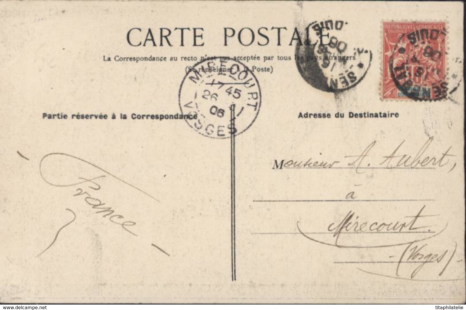 CPA Colonies Françaises Guinée Le Poste De Friguiagbé YT 22 Sénégal Dépendances CAD St Louis Sénégal 16 Mars 1906 - Guinée Française