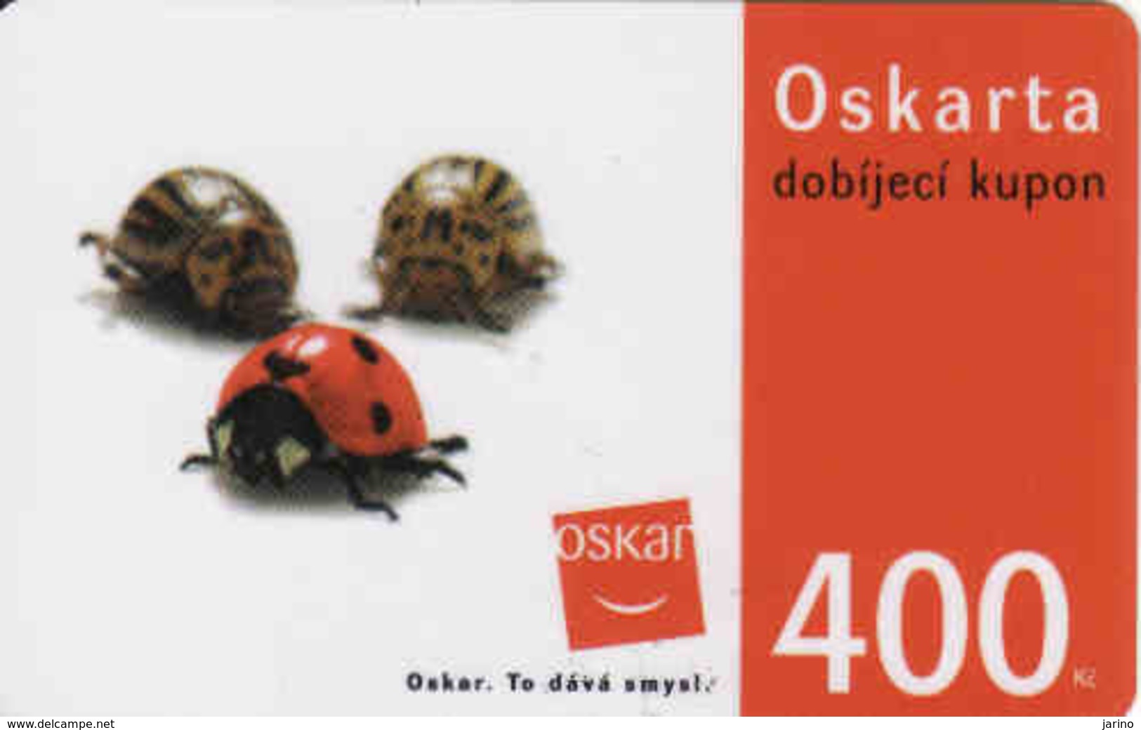 Czech Republic, Oscar /now Vodafone/ Voucher 400 Kč, Plastic Card, Ladybird - Tchéquie
