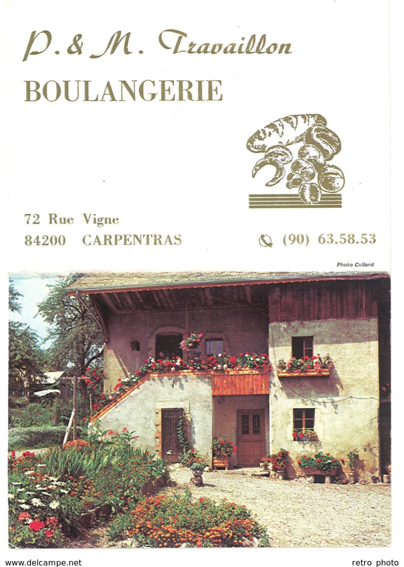 Calendrier Dépliant Boulangerie Travaillon, Carpentras - Petit Format : 1981-90