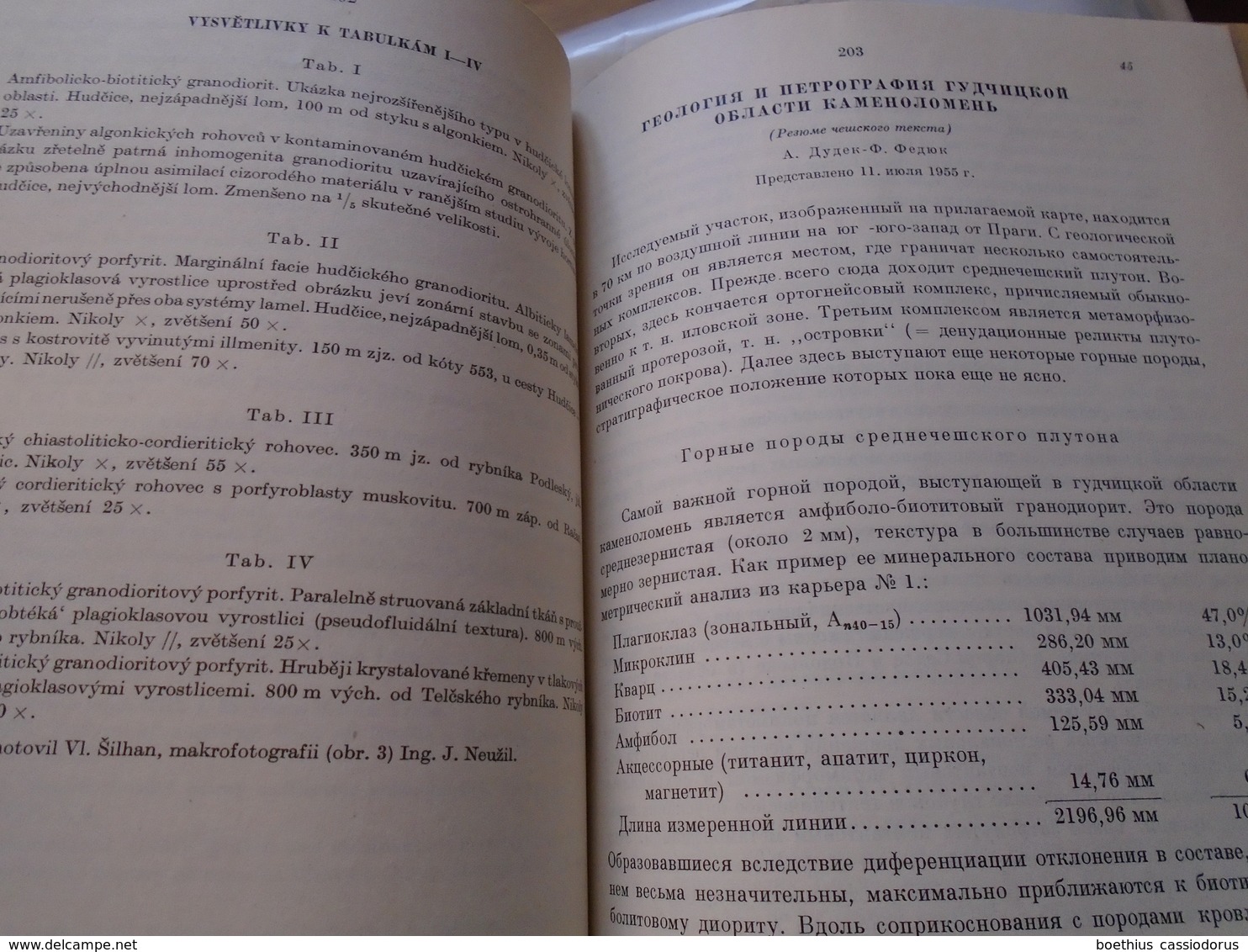 Geologie A Petrographie Lomové Oblasti Hudčické, Геология и петрография гудчицкой области каменоломень, Hudčice Area - Langues Slaves