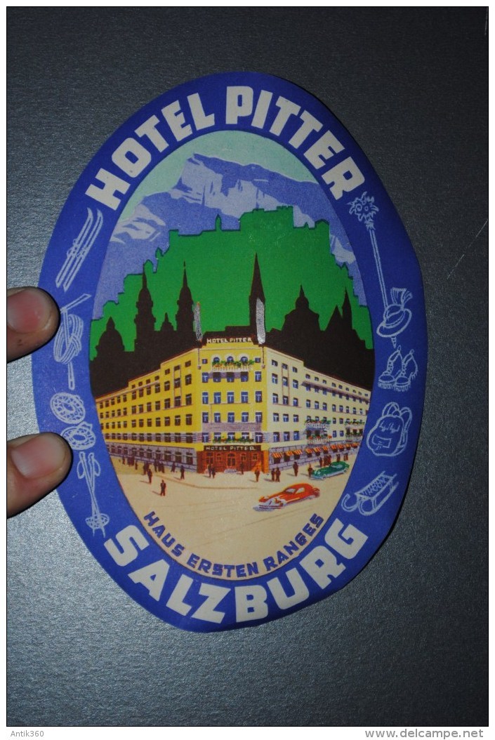 Ancienne étiquette D'hôtel Ou De Valise HOTEL PITTER SALZBURG Autriche - Hotel Labels