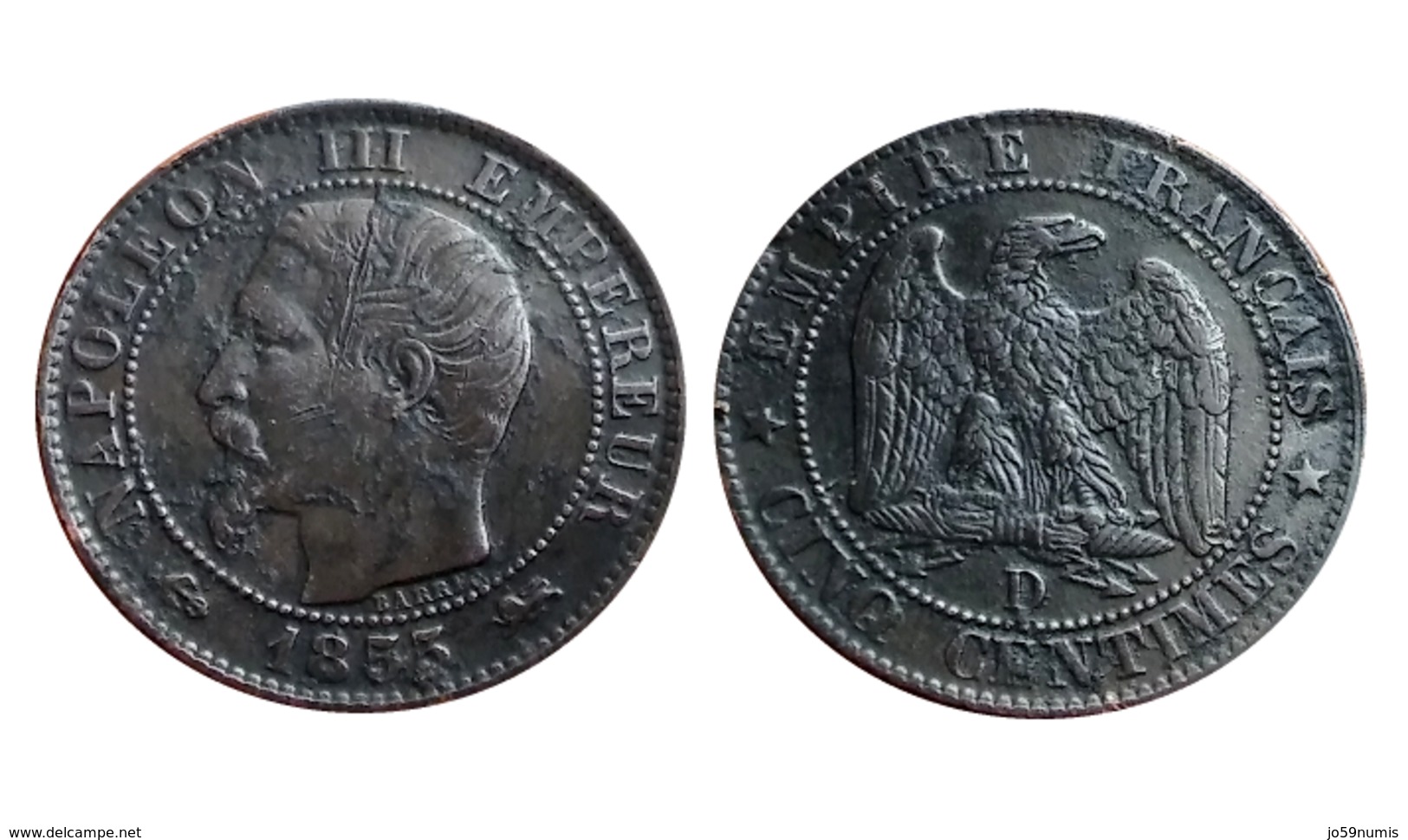 5 Centimes NAPOLÉON III 1855 D (Lyon) Tête Nue Ancre A VOIR!!! - Autres & Non Classés