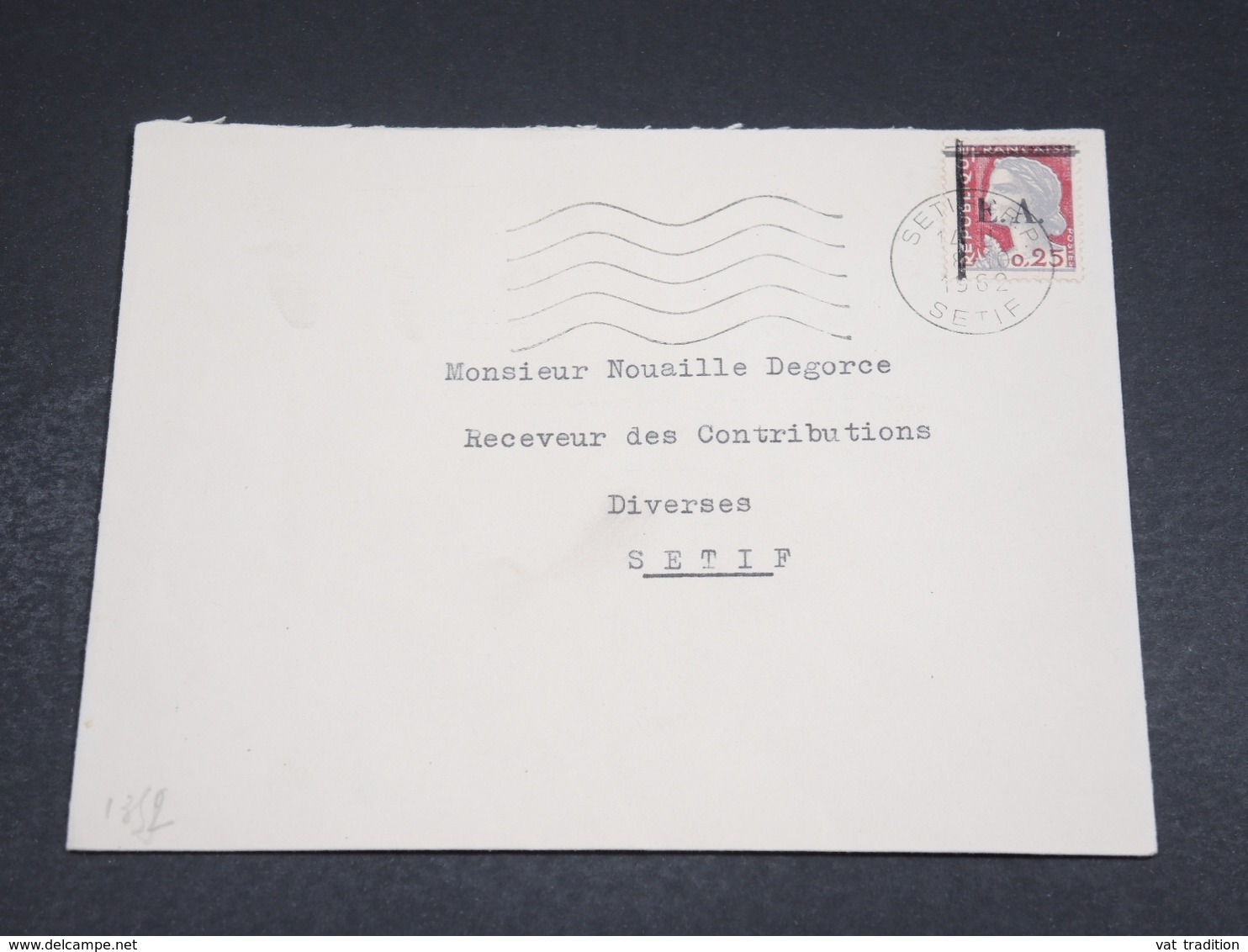 ALGÉRIE - Enveloppe De Sétif Pour Sétif En 1962 , Affranchissement Decaris Surchargé EA - L 18612 - Algérie (1962-...)